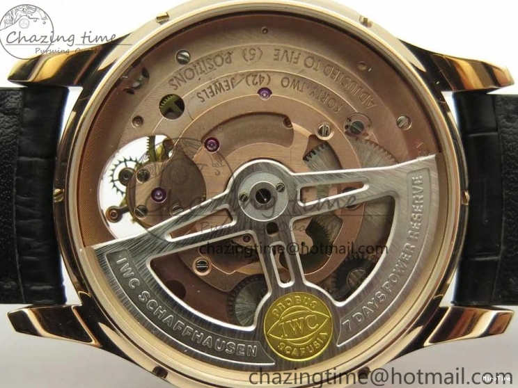 MIROTIME 0116 Portuguese Tourbillon IW5046 RG ZF Best Edition Gray Dial on Black Leather Strap SmoothTexture 7142